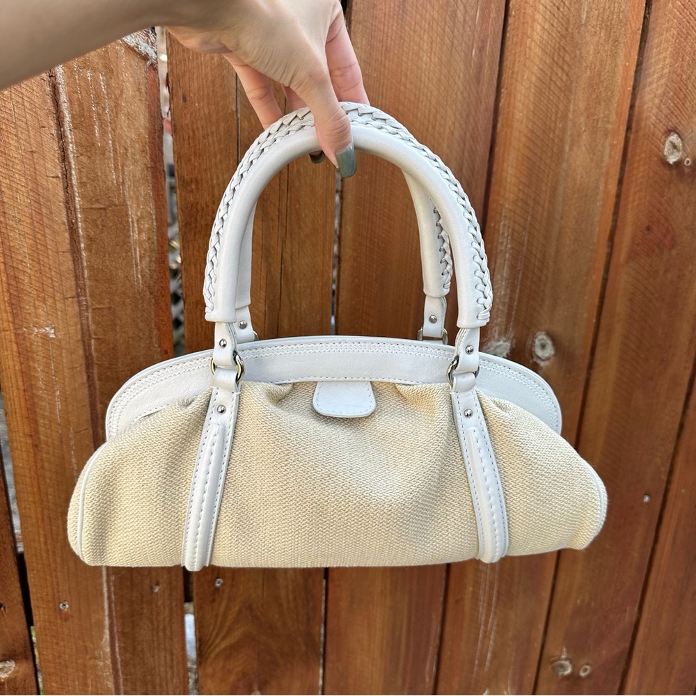 Vintage Dior “My Dior frame” raffia blend satchel - Picture 2 of 15